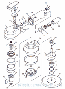 Page A Diagram and Parts List for CP763P T024721 Chicago Pneumatic Sander